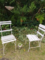 Vintage vasvázas kerti székek párban