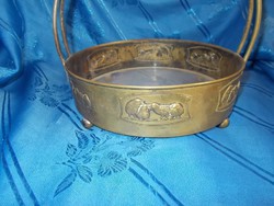 Antique copper serving centerpiece