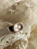 Design ezüst gyűrű rózsakvarccal