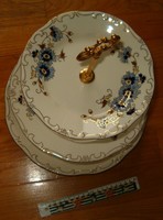 gyönyörű Zsolnay 3 szintes süteményes emeletes tálca kínáló búzavirág nagy porcelán KIÁRUSÍTÁS 1 Ft