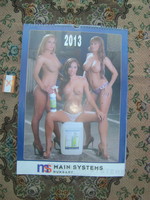 Retro reklám falinaptár -" Main Systems Hungary 2013 "  - nem túlöltözött hölgyekkel