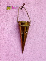 Bronz fali virágtartó, tölcséres formában, szárazvirág kompozícióhoz
