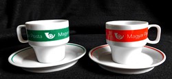 Hollóházi kávés szettek párban a Magyar Posta logójával