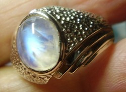 925 ezüst gyűrű 20/63 mm, szivárványos höldkő