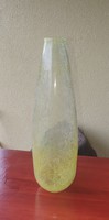 Karcagi sárga fátyolüveg váza - repesztett üveg
