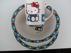 Porcelán tányér szett gyerekeknek cica /macska