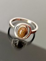 Régi ritka 950 es ezüst gyűrű Aventurinkvarc kővel 