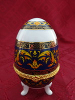 Német porcelán Faberge típusú tojás, magassága 9,5 cm. 