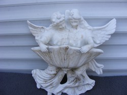 Angyalkás szenteltvíztartó biszkvit porcelán