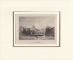 Szent Ilona sziget, acélmetszet 1840, eredeti, 9 x 14, paszpartuban, metszet, Afrika, St. Helena
