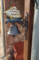 Gyönyörű Öntöttvas hajós, hajó csengő, kolomp, harang ,  horgony, Paraszti dekoráció