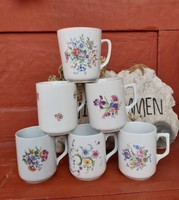 6 Zsolnay floral mugs, mugs, mug collection, nostalgia piece, some rare
