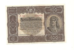  1920 száz 100 Korona Döbbenetesen szép kb hajtatlan pénzjegy papírpénz bankjegy KIÁRUSÍTÁS 1 forint