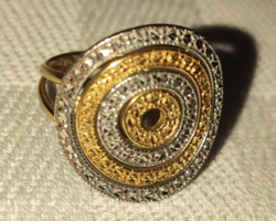 14 Kt gold ring in bicolor