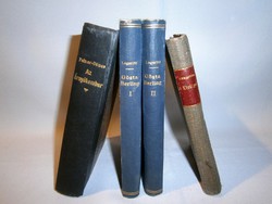 4 db antik könyv, regény Franklin-Társulat kiadása
