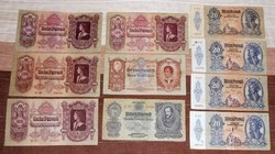 10 db pengő 20 50 100 1930-1941 bankjegy papírpénz