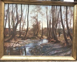 Bánovszky Miklós  "Bükkös patak" című gyönyörű olaj festménye!