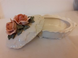 ENS rózsás bonbonier, hibátlan, gyönyörű állapotú porcelán