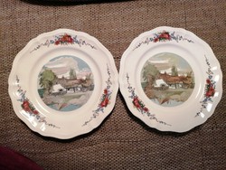 2 db Sarreguemines tányér, H. Loux festménye alapján készült mintával. Hibátlanok! 