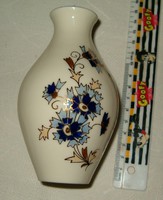 Gyönyörű Zsolnay buci hasú váza búzavirág virágtartó ari porcelán KIÁRUSÍTÁS 1 Ft