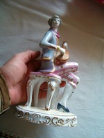 Hollóháza káprázatos zenész porcelán nagyméretű ritka szobor KIÁRUSÍTÁS 1 Forintról hollóházi