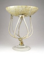 1C491 Művészi muránói üveg asztalközép kínáló dísz tál 22 cm