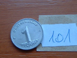 NÉMET NDK 1 PFENNIG 1953 E, E (Muldenhuetten Mint, Freiberg)  ALU. 101.
