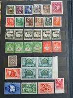 Magyar postatiszta régi 34 db bélyeg  gyűjtőknek benne 4-es tömb is!