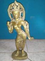 Indiai Istent ábrázoló hatalmas tömör réz szobor 33cm/ 1.9 kg