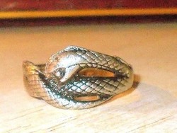 Tekeredő Kobra mint. Régi Tibeti ezüst Gyűrű 7-es