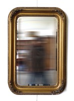 1C443 Antik aranyozott biedermeier tükör 97 x 66 cm
