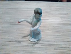 Retro Hollóházi porcelán lúdas Matyi figura.