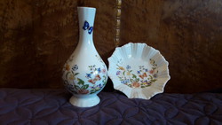 Aynsley porcelán váza és tálka páros
