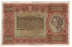 50000 korona 1923 Ritka