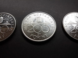 Ezüst 200 Ft érme - 1992, 1993, 1994 - 3 darab szép ezüst forint pénzérme eladó