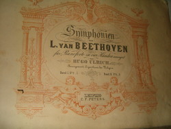 nagyon régi kotta Leipzig C F Peters Beethoven symphonia Hugo Ulrich Lipcse KIÁRUSÍTÁS 1 forintról