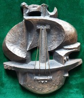 Kótai József: Santa Maria, bronz kisplasztika, 17 cm