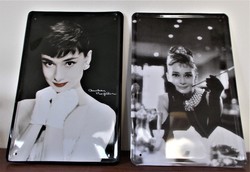 2 db Audrey Hepburn fém tábla/kép