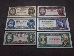 10, 20, 50, 100, 500, 1000 Ft - Régi, papír bankjegyek - Forint sor - régi magyar papírpénzek eladók