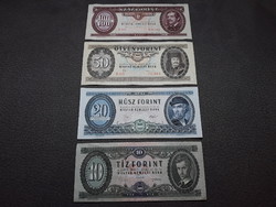 10, 20, 50, 100 Ft - Régi, retró papír bankjegyek - Forint sor - régi magyar papírpénzek eladók