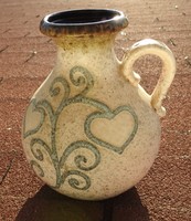 Heart flower - old West German jug with handle