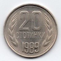 Bulgária 20 bolgár sztotinka, 1989