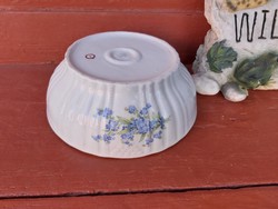 Zsolnay Gyönyörű nefelejcses porcelán pogácsás tál, paraszti dekoráció, Gyűjtői darab  nosztalgia 