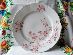 Láng Mihály századfordulós szép virágos porcelán tányér 24 x 24 cm