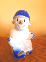 Extrém ritka Dulevo jégkorongozó hóember,orosz porcelán figura