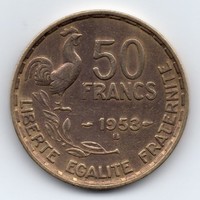 Franciaország 50 francia Frank, 1953B, ritkább