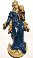 Régi festett gipsz Szűz Mária és Kis Jézus (Ér-139)