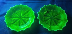 2 darab Fenton urán üveg,fluoreszkáló  tálka,kínáló