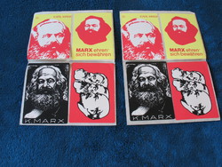 K.Marx és Marx-Engels-Lenin retró matricák az NDK-ból.