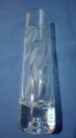 Modern patterned lead crystal vase, 25 cm high
